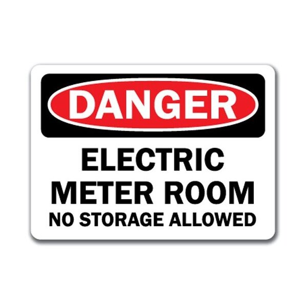 Signmission Safety Sign, 14 in Height, Plastic, 10 in Length, Electric Meter Room No DS-Electric Meter Room No - main